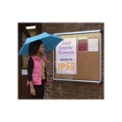 Illuminated Aluminium Framed Cork Exterior Shield Showcases