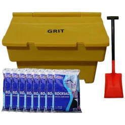 Stackable 200L Grit Bin With De-icing Salt & Shovel