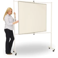 Mobile Non-Magnetic Pivoted Whiteboard -Rubbermaid Shop 025050