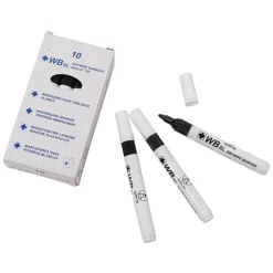 Black Junior Dry Wipe Marker Pen (Pack Of 10)