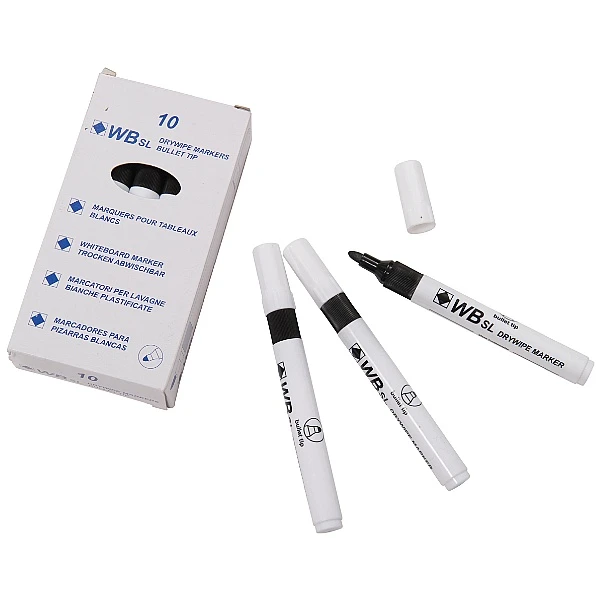 Black Junior Dry Wipe Marker Pen (Pack Of 10) 1 Black Junior Dry Wipe Marker Pen (Pack Of 10)