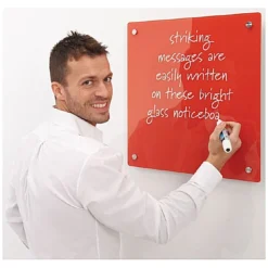 Write-On Coloured Magnetic Glass Drywipe Boards