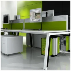 Elite Linnea Elevate Single Bench Fabric Screens With Management Rail -Rubbermaid Shop 036473