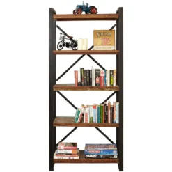 Accrington Reclaimed Wood Open Bookcases -Rubbermaid Shop 070488