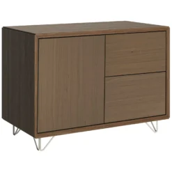 Boss Design Combination Wood Veneer Credenza With Wire Feet
