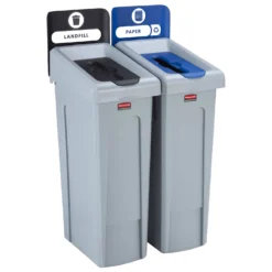 Rubbermaid Slim Jim Recycling Station 2 Stream Bin Kit