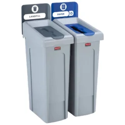 Rubbermaid Slim Jim Recycling Station 2 Stream Bin Kit 12 Rubbermaid Slim Jim Recycling Station 2 Stream Bin Kit -Rubbermaid Shop 101132