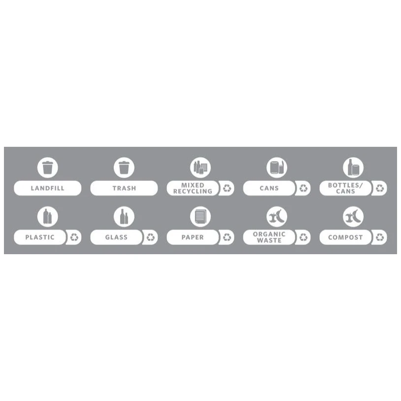 Rubbermaid Slim Jim Recycling Station 2 Stream Bin Kit 8 Rubbermaid Slim Jim Recycling Station 2 Stream Bin Kit - Image 8