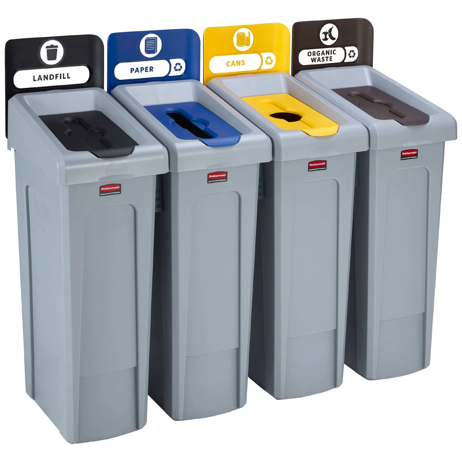 Rubbermaid Slim Jim Recycling Station 4 Stream Bin Kit 1 1 Rubbermaid Slim Jim Recycling Station 4 Stream Bin Kit 1