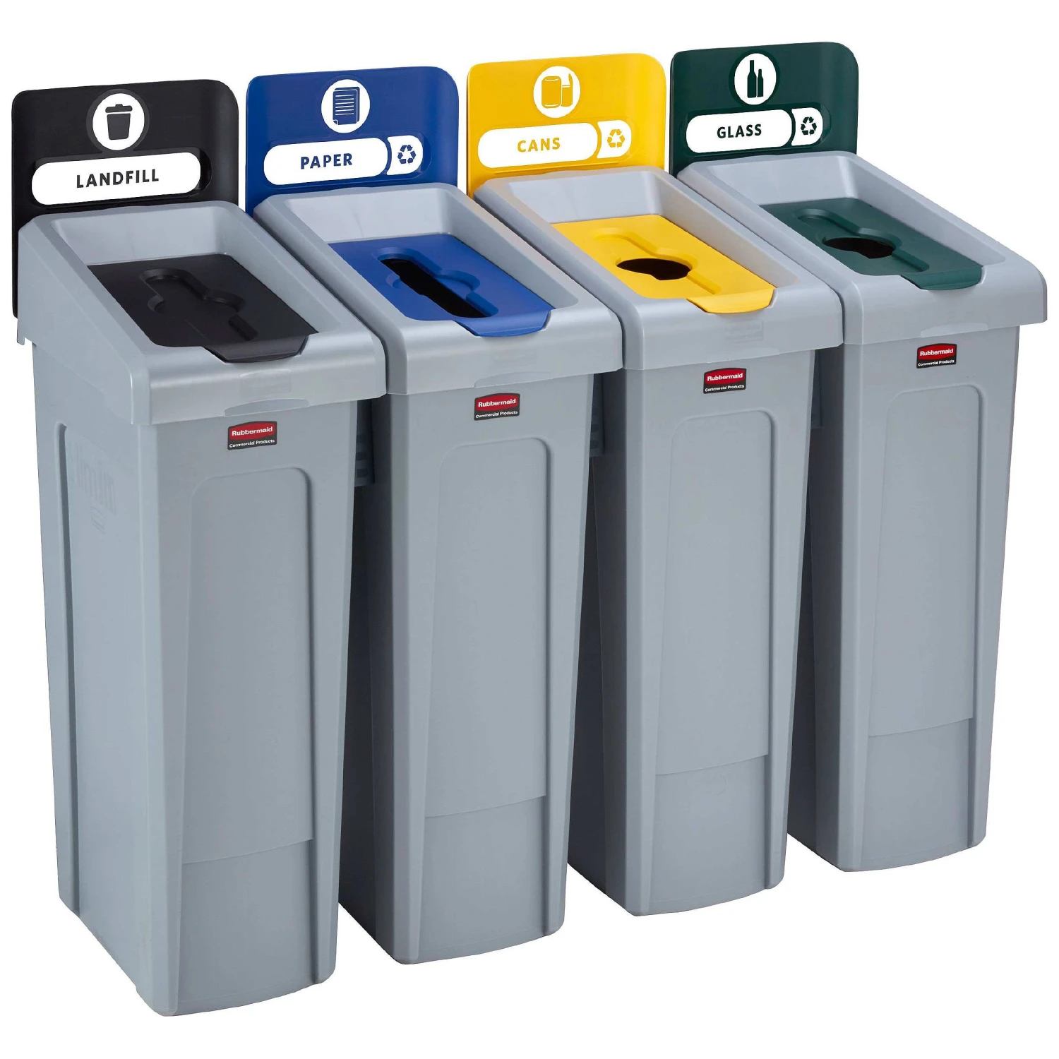 Rubbermaid Slim Jim Recycling Station 4 Stream Bin Kit 2 5 Rubbermaid Slim Jim Recycling Station 4 Stream Bin Kit 2 - Image 5