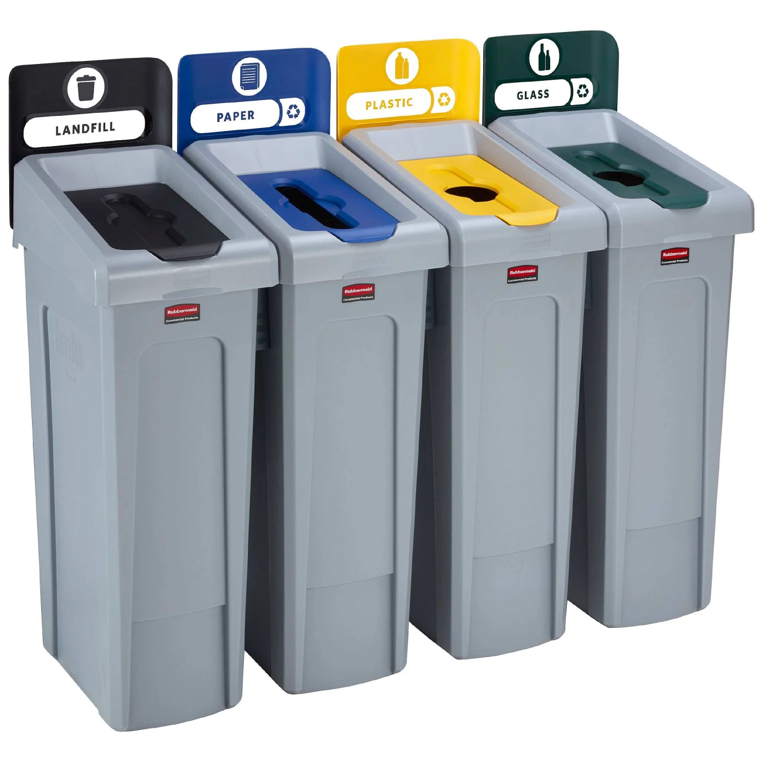 Rubbermaid Slim Jim Recycling Station 4 Stream Bin Kit 2 7 Rubbermaid Slim Jim Recycling Station 4 Stream Bin Kit 2 - Image 7