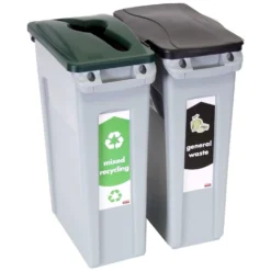 Rubbermaid Slim Jim Vented Recycling Bin Starter Pack