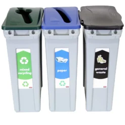 Rubbermaid Slim Jim Vented Recycling Bin Starter Pack 7 Rubbermaid Slim Jim Vented Recycling Bin Starter Pack -Rubbermaid Shop 104322