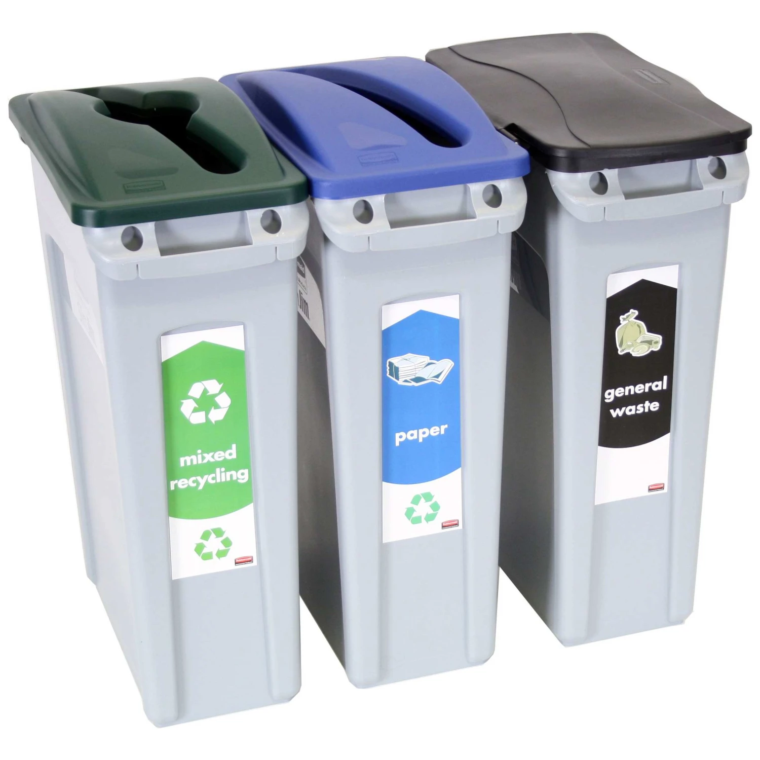 Rubbermaid Slim Jim Vented Recycling Bin Starter Pack 3 Rubbermaid Slim Jim Vented Recycling Bin Starter Pack - Image 3
