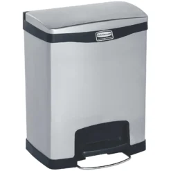 Rubbermaid Slim Jim Front Step-On Metal Waste Containers