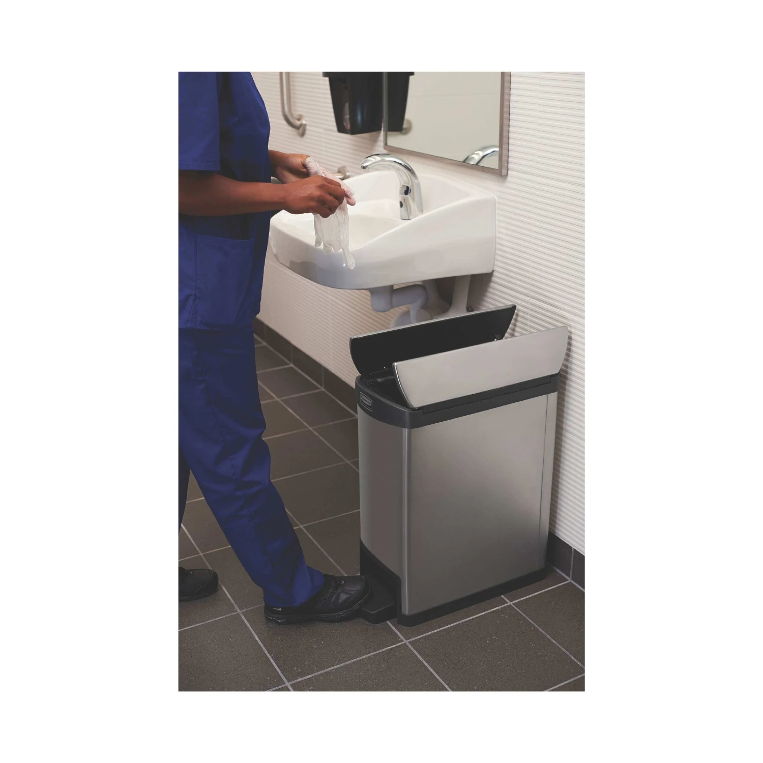 Rubbermaid Slim Jim End Step-On Metal Waste Containers 4 Rubbermaid Slim Jim End Step-On Metal Waste Containers - Image 4