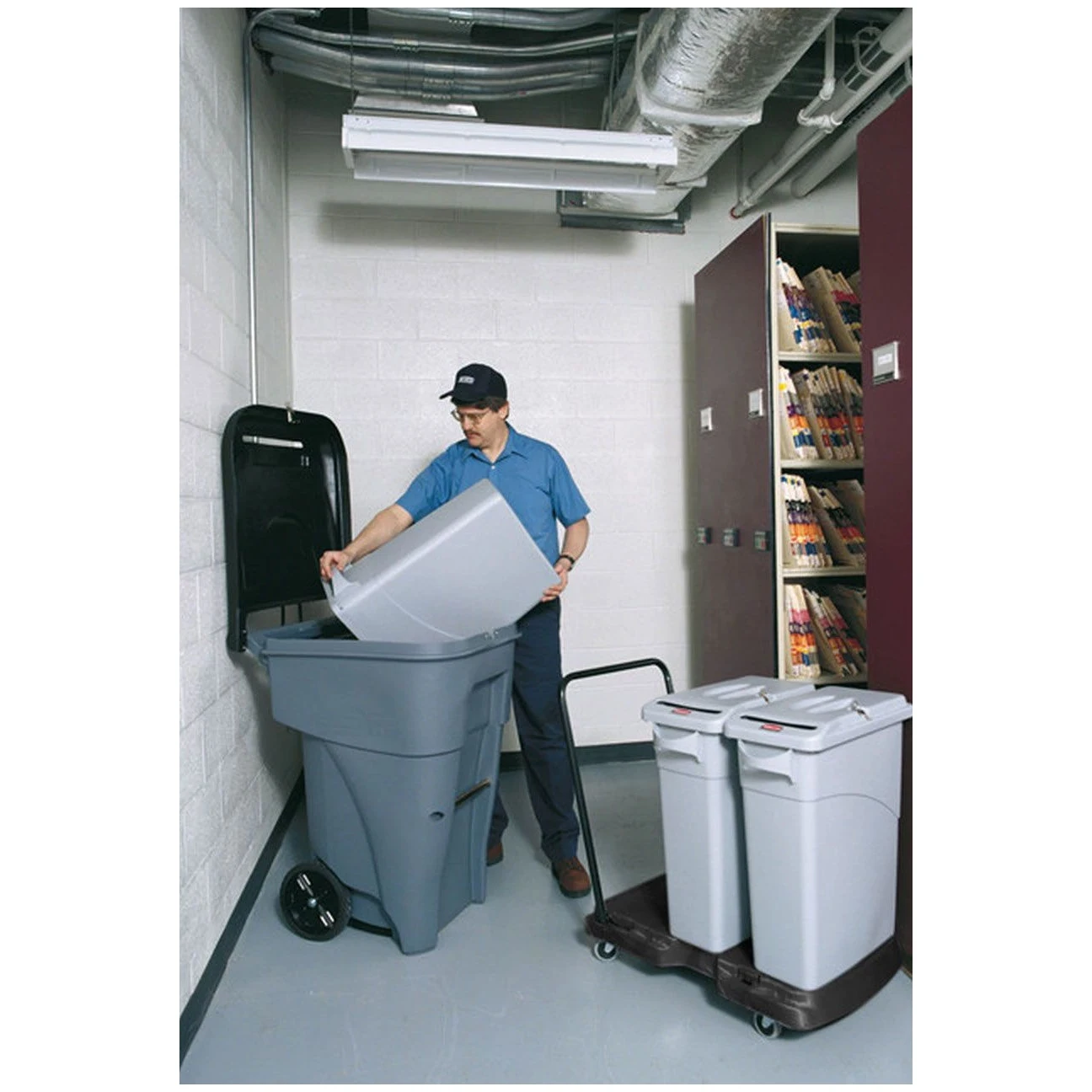 Rubbermaid Slim Jim Confidential Document Container With Lid 2 Rubbermaid Slim Jim Confidential Document Container With Lid - Image 2