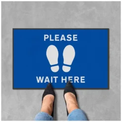Coba Please Wait Here Footprint Floor Mat - Pack Of 2