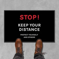 Coba Stop Keep Your Distance Floor Mat - Pack Of 2