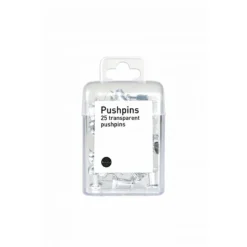 Box Of 25 Transparent Push Pins